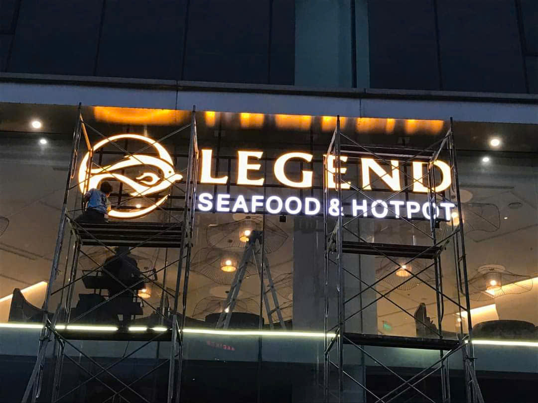 chữ nổi đèn led seafood